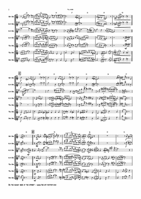 On The Sunny Side Of The Street Jazz Classic Saxophone Quartet H Page 2