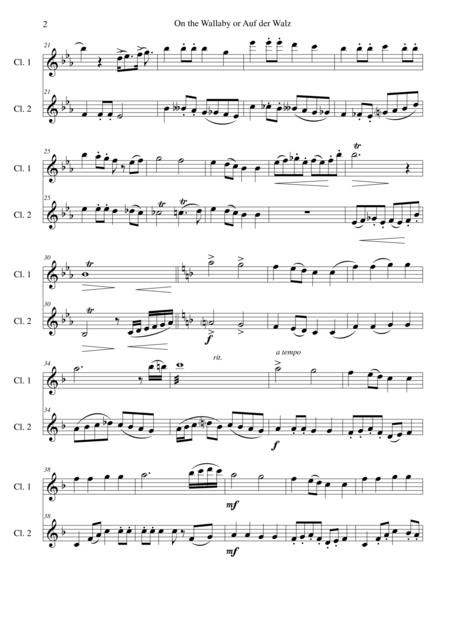 On The Wallaby Or Auf Der Walz For 2 Clarinets Page 2