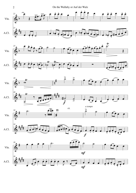 On The Wallaby Or Auf Der Walz For Violin And Alto Clarinet Page 2