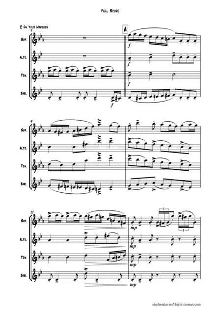 On Your Marques For Saxophone Quartet Page 2