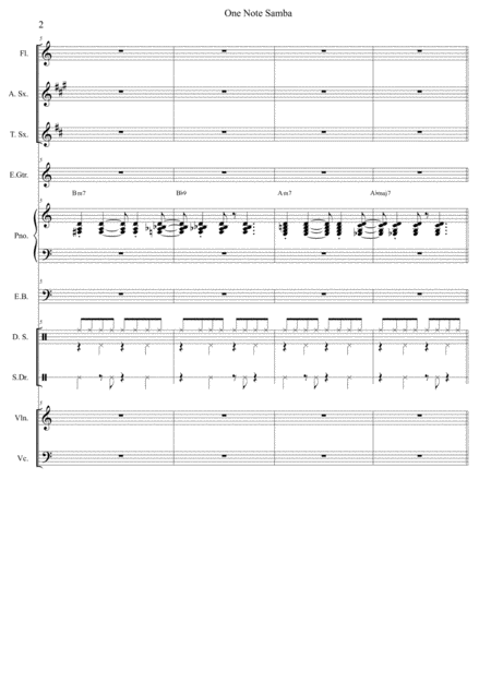 One Note Samba Samba De Uma Nota So Score And Individual Parts Page 2