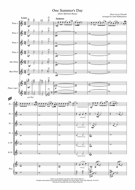 One Summers Day From Spirited Away Flute Choir Page 2