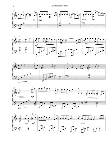 One Summers Day From Spirited Away Intermediate Piano Page 2