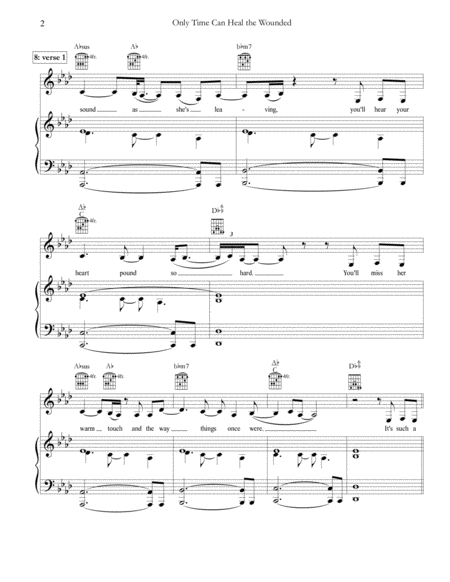 Only Time Can Heal The Wounded Chicago Piano Vocal Guitar Page 2