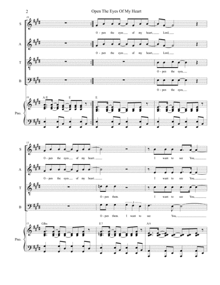 Open The Eyes Of My Heart For Satb Page 2
