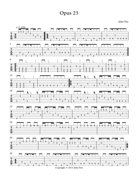 Opus 23 Guitar Tablature Page 2