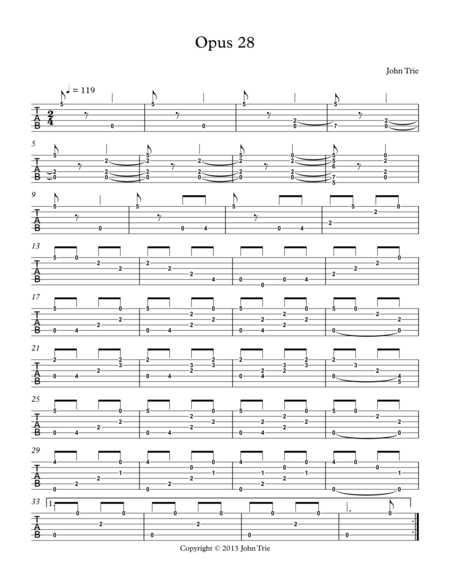 Opus 28 Guitar Tablature Page 2