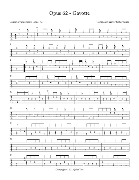 Opus 62 Gavotte Tab Page 2