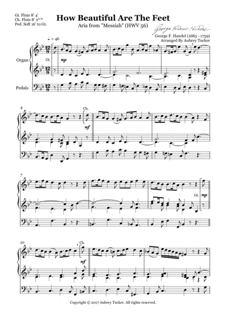 Organ How Beautiful Are The Feet Aria From Messiah Hwv 56 George F Handel Page 2