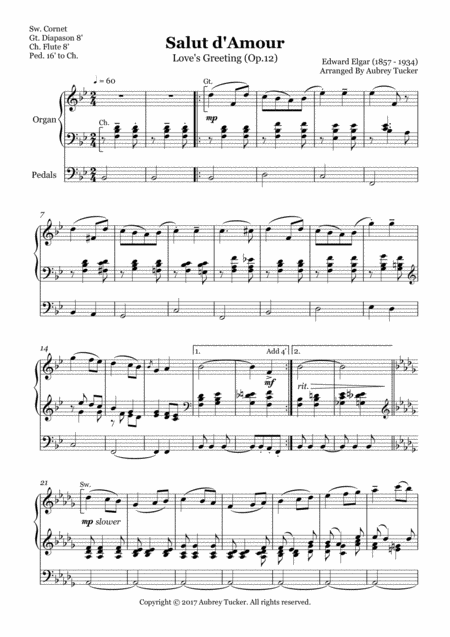 Organ Salut D Amour Loves Greeting Op 12 Edward Elgar Page 2