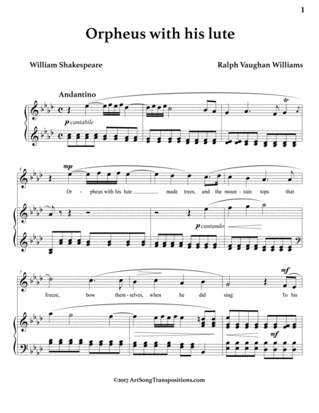 Orpheus With His Lute A Flat Major Page 2