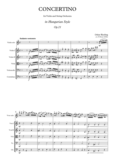 Oscar Rieding Concertino For Violin And String Orchestra In Hungarian Style Op 21 Page 2