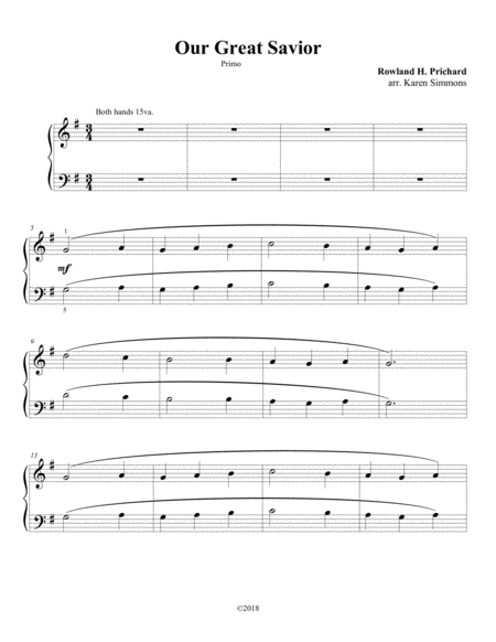 Our Great Savior Piano Duet 4 Hands Page 2