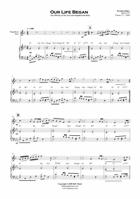 Our Life Began The Fifth Day Of The Year Flugelhorn Solo And Piano Page 2