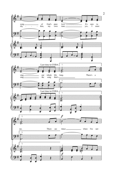 Our Song To Sing Choral Anthem Clarinet Trumpet Trombone Page 2