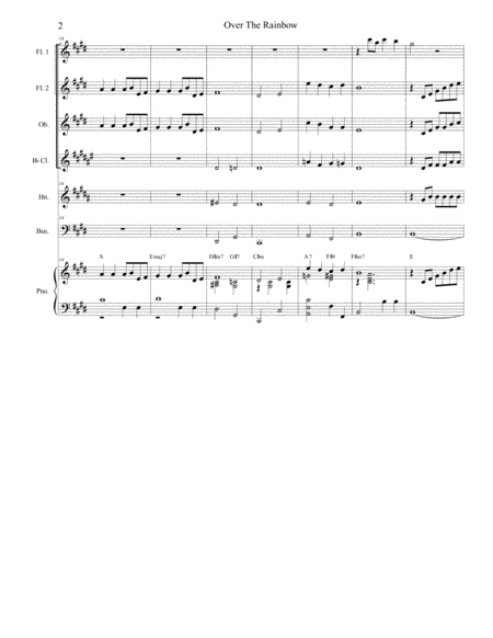 Over The Rainbow For Woodwind Quintet Page 2