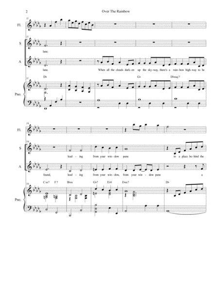 Over The Rainbow From The Wizard Of Oz For 2 Part Choir Sa Page 2