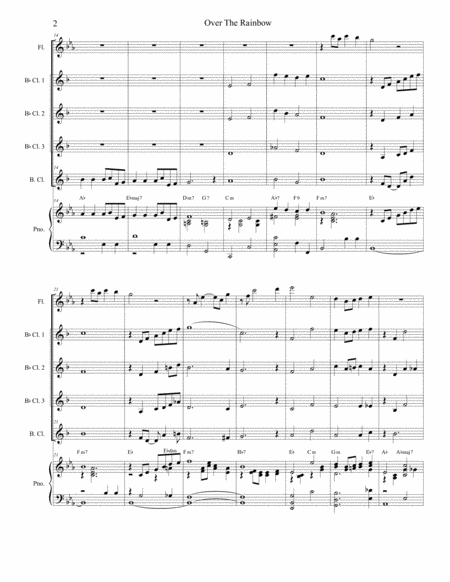 Over The Rainbow From The Wizard Of Oz For Clarinet Choir Page 2