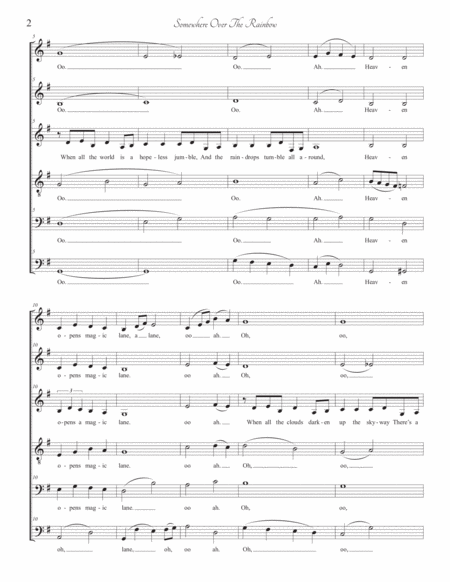 Over The Rainbow From The Wizard Of Oz For Ssatbb A Cappella Page 2