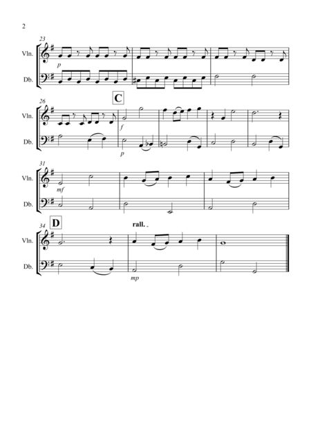 Over The Rainbow From The Wizard Of Oz For Violin And Double Bass Duet Page 2