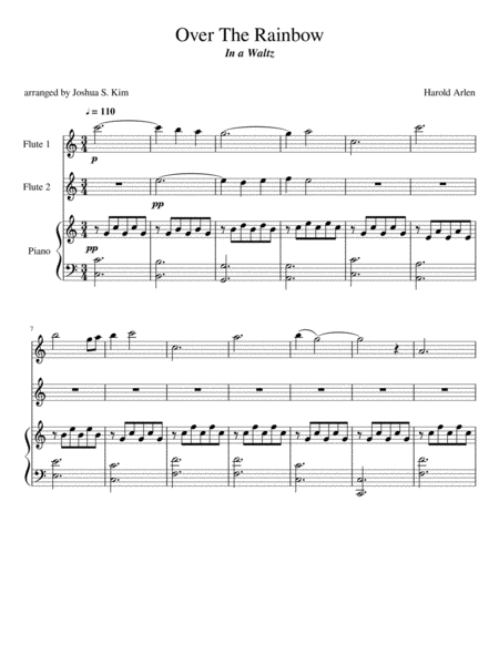 Over The Rainbow La Valse For 2 Flutes And Piano Page 2