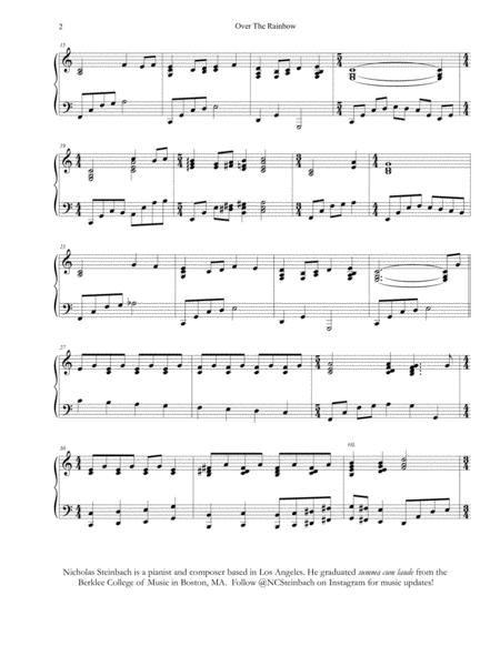 Over The Rainbow Piano Solo Page 2