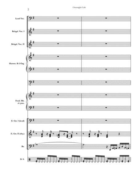 Overnight Caf Chicago Full Score Set Of Parts Page 2