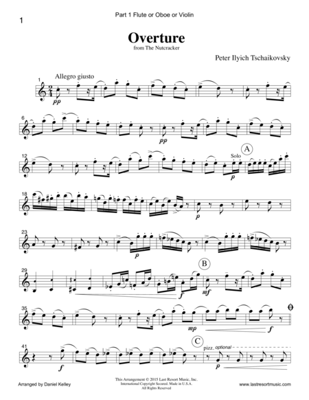 Overture From The Nutcracker For Piano Trio Violin Cello Piano Set Of 3 Parts Page 2