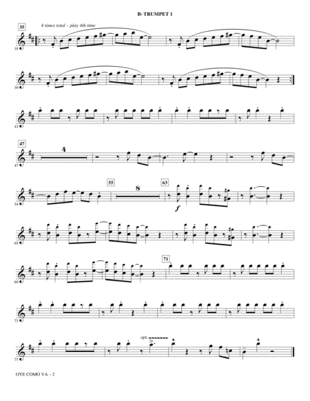 Oye Como Va Arr Kirby Shaw Bb Trumpet 1 Page 2