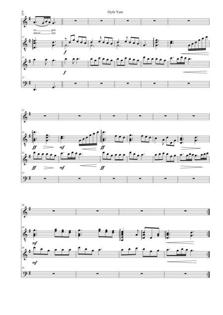 Oyfn Yam For Mezzo Soprano Flute Cello And Guitar Page 2