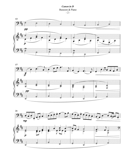 Pachelbel Canon For Bassoon Piano Page 2