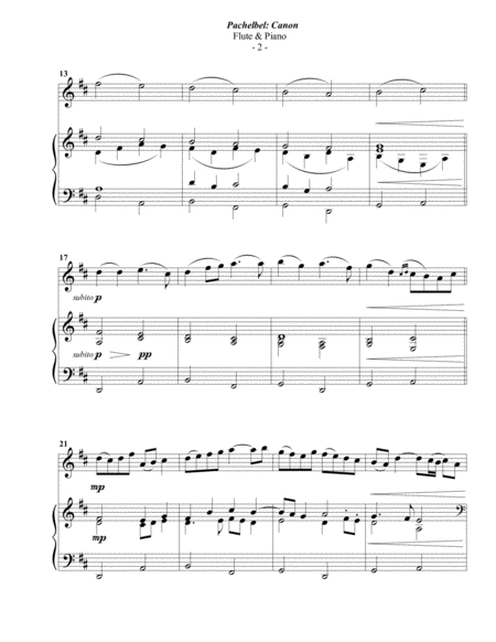 Pachelbel Canon For Flute Piano Page 2