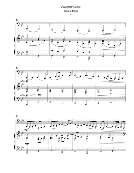 Pachelbel Canon For Tuba Piano Page 2