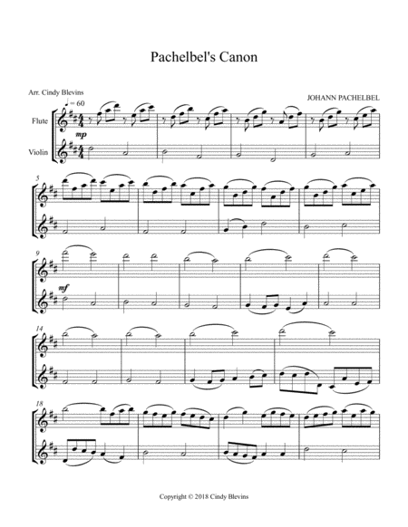 Pachelbels Canon For Flute And Violin Page 2