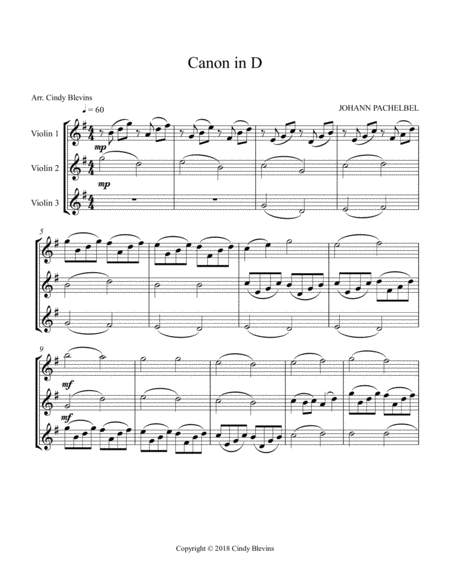 Pachelbels Canon For Violin Trio Page 2