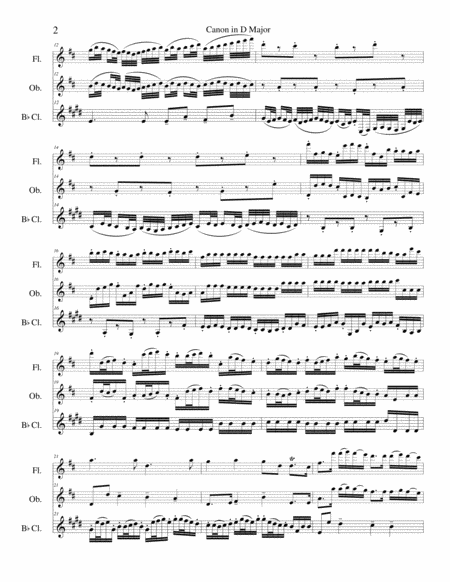 Pachelbels Canon In D Major Woodwind Trio Flute Oboe Clarinet Page 2