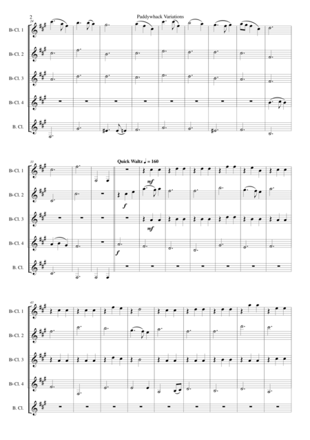 Paddywhack Variations For Clarinet Quintet Page 2