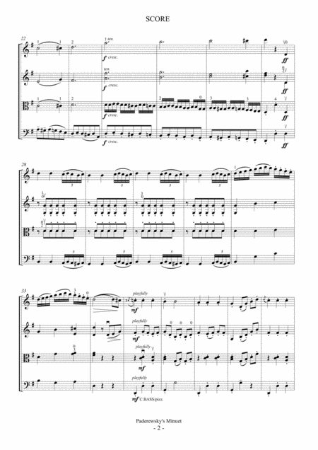 Paderewskys Minuet For String Quartet Page 2