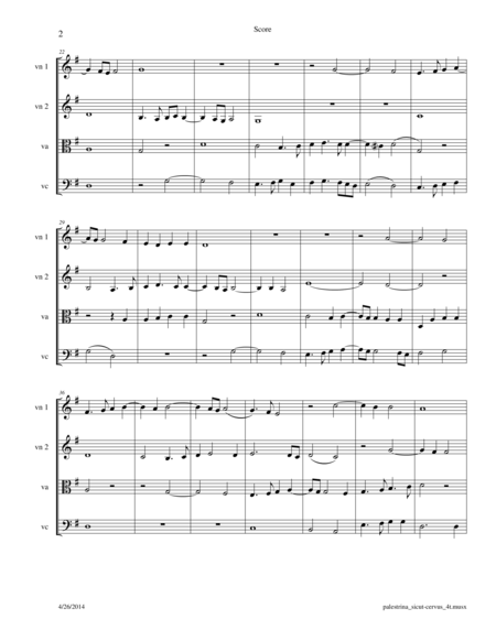 Palestrina Sicut Cervus For String Quartet Page 2