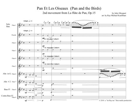 Pan Et Les Oiseaux Pan And The Birds For Flute Solo With Flute Choir Ensemble By Jules Mouquet Page 2