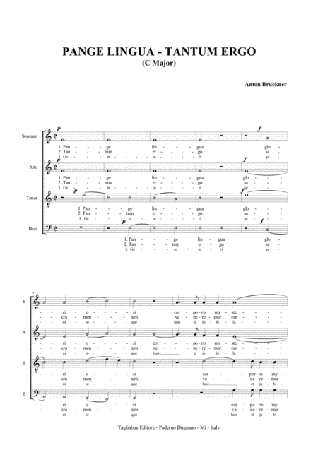 Pange Lingua Tantum Ergo C Major Anton Bruckner For Satb Choir Page 2