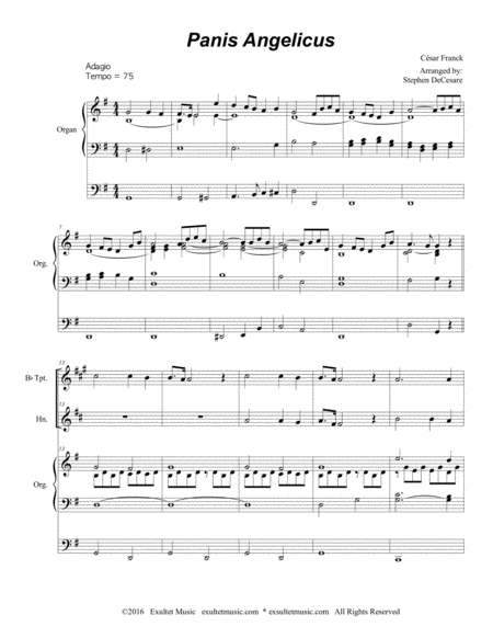 Panis Angelicus Duet For Bb Trumpet And French Horn Organ Accompaniment Page 2