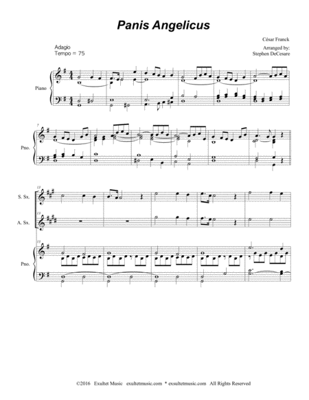 Panis Angelicus Duet For Soprano And Alto Saxophone Piano Accompaniment Page 2