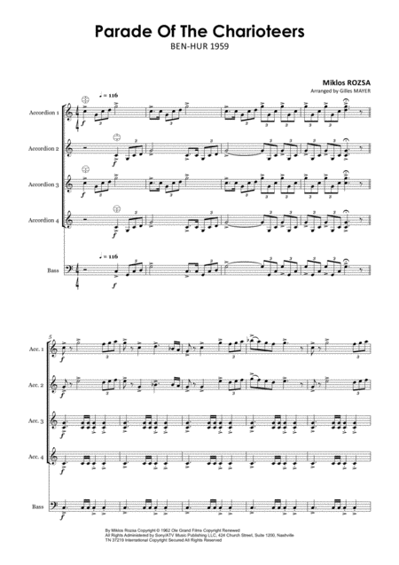 Parade Of The Charioteers Ben Hur Accordion Orchestra Page 2