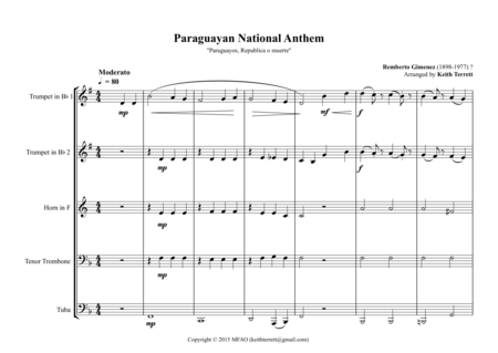 Paraguayan National Anthem For Brass Quintet Page 2