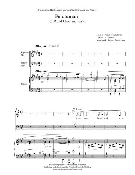 Paraluman A Filipino Song For Mixed Choir And Piano Page 2