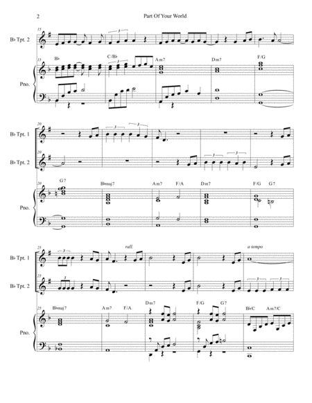 Part Of Your World Duet For Bb Trumpet Page 2