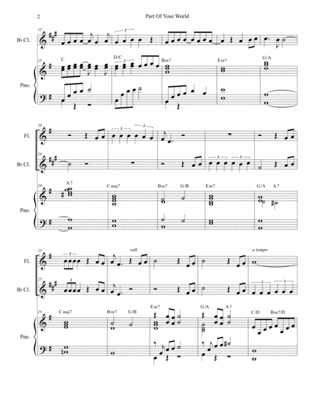 Part Of Your World Duet For Flute And Bb Clarinet Page 2