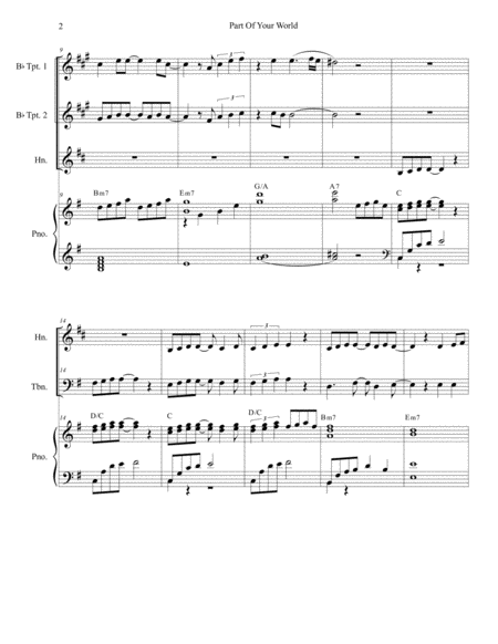 Part Of Your World For Brass Quartet Page 2