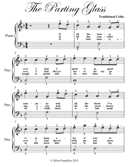 Parting Glass Easiest Piano Sheet Music Page 2